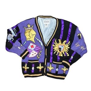 Vintage 90s NO! Jeans “Royal Crest” Knit Cardigan – The Absolute!